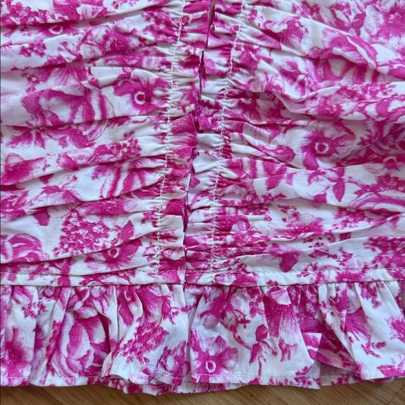 NWT Aqua Floral Pink Halter Top Cropped Size Medium - Picture 3 of 5